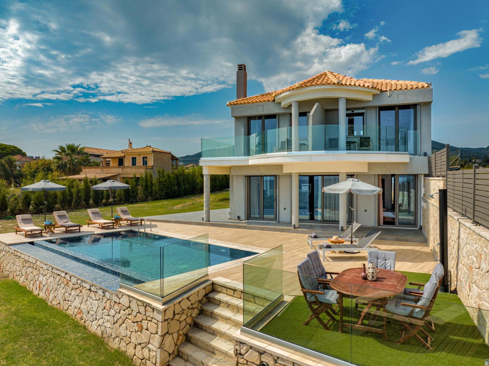 Violet Beach Front Private Villa Laganas Buitenkant foto